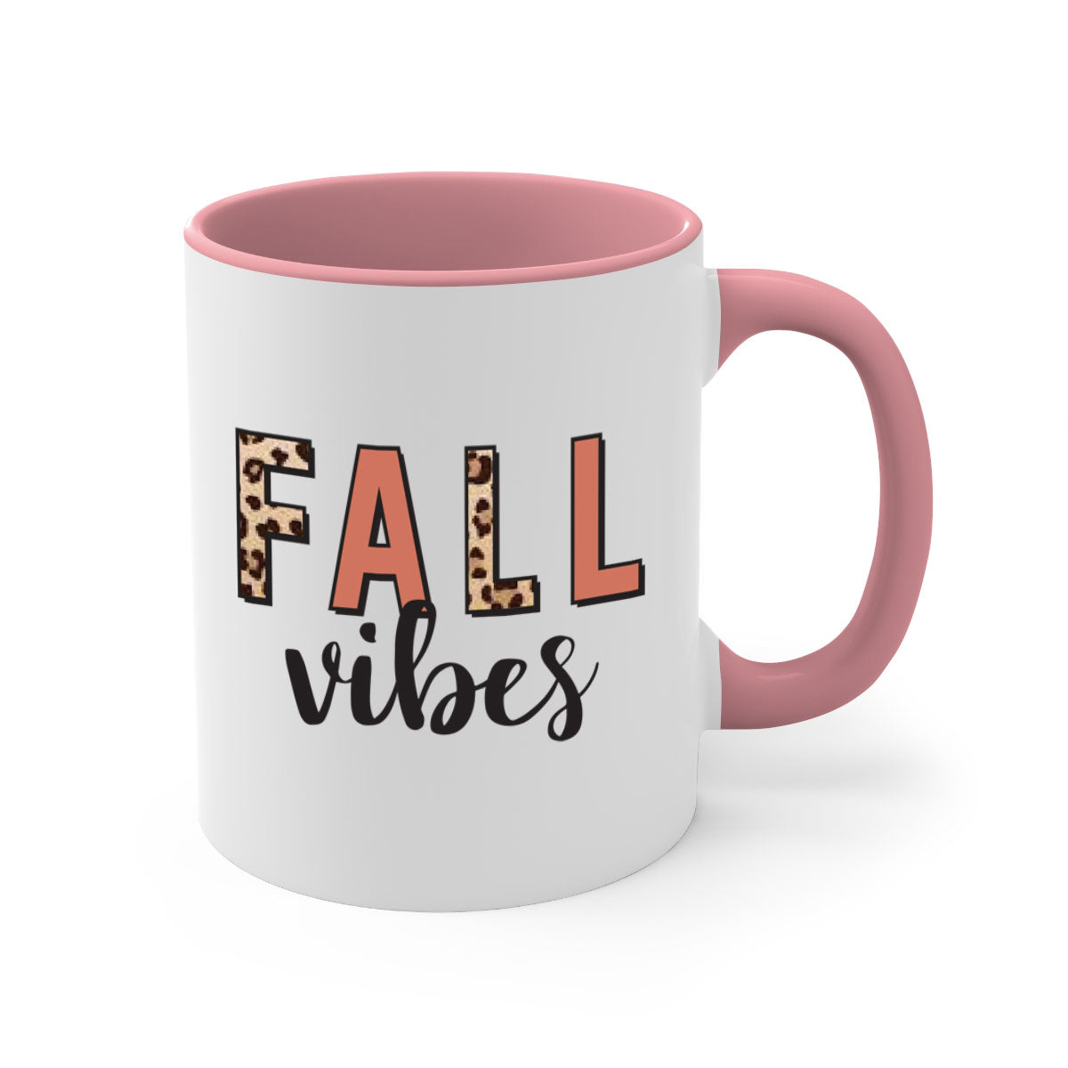 Fall Vibes 143# Mug featuring a two-tone design with a colored handle and glossy finish, available in multiple colors.