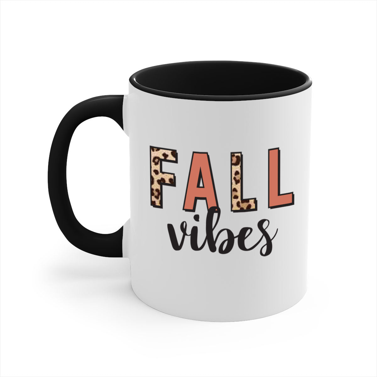 Fall Vibes 143# Mug featuring a two-tone design with a colored handle and glossy finish, available in multiple colors.