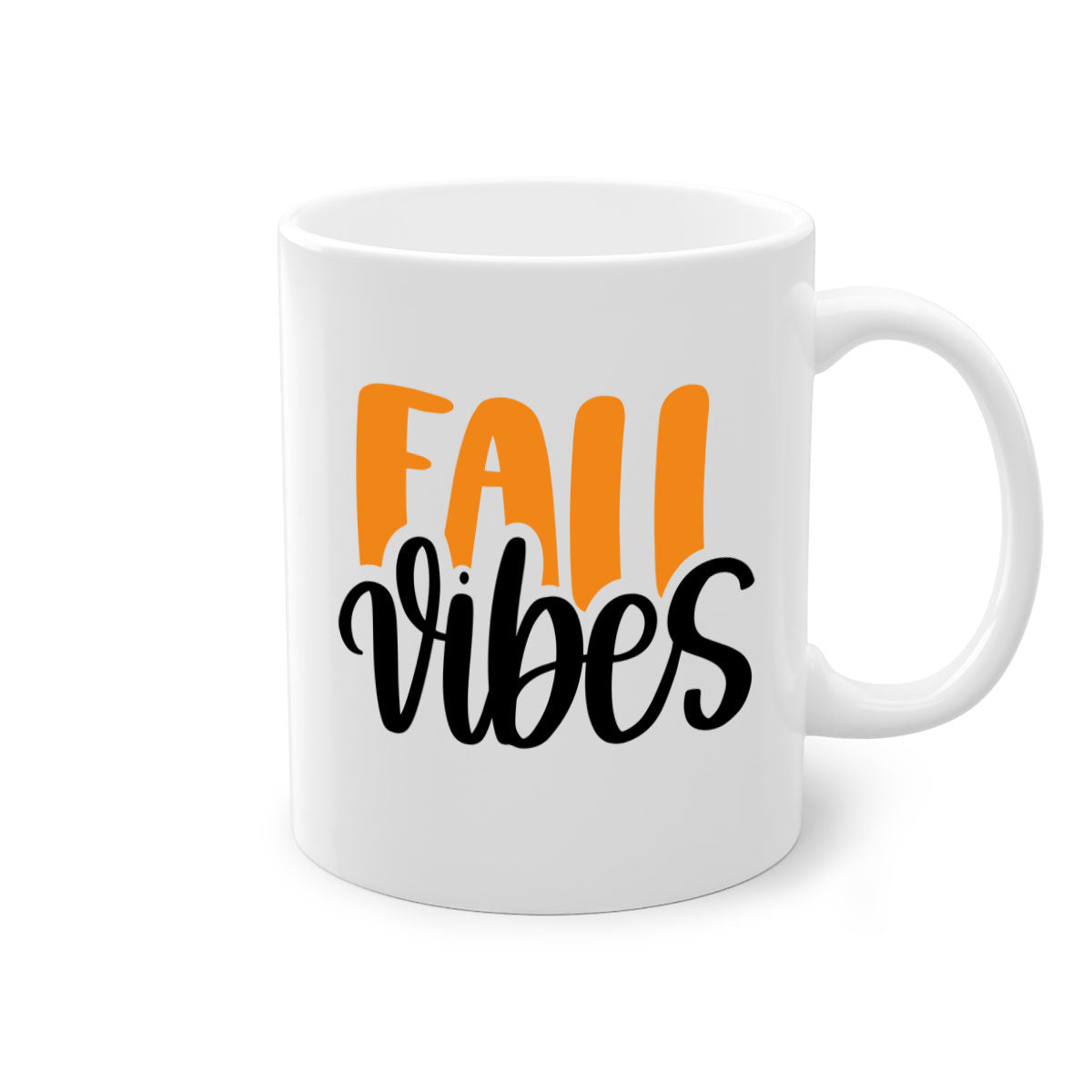 Fall Vibes 487# Mug featuring a two-tone design with a colored handle and glossy finish, available in multiple colors.