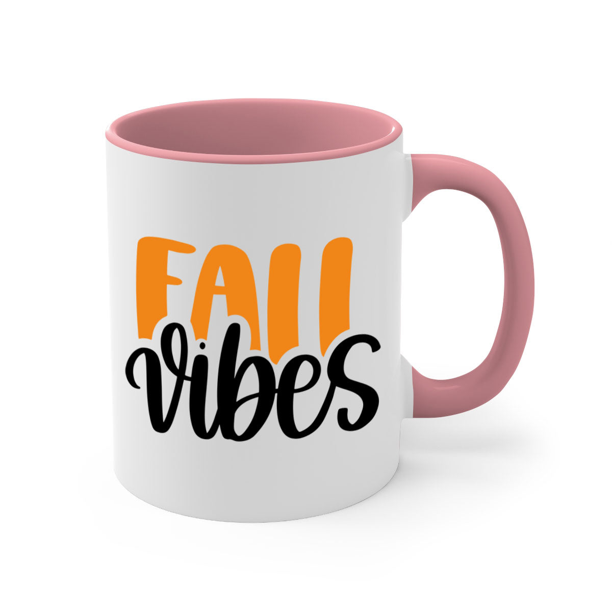 Fall Vibes 487# Mug featuring a two-tone design with a colored handle and glossy finish, available in multiple colors.