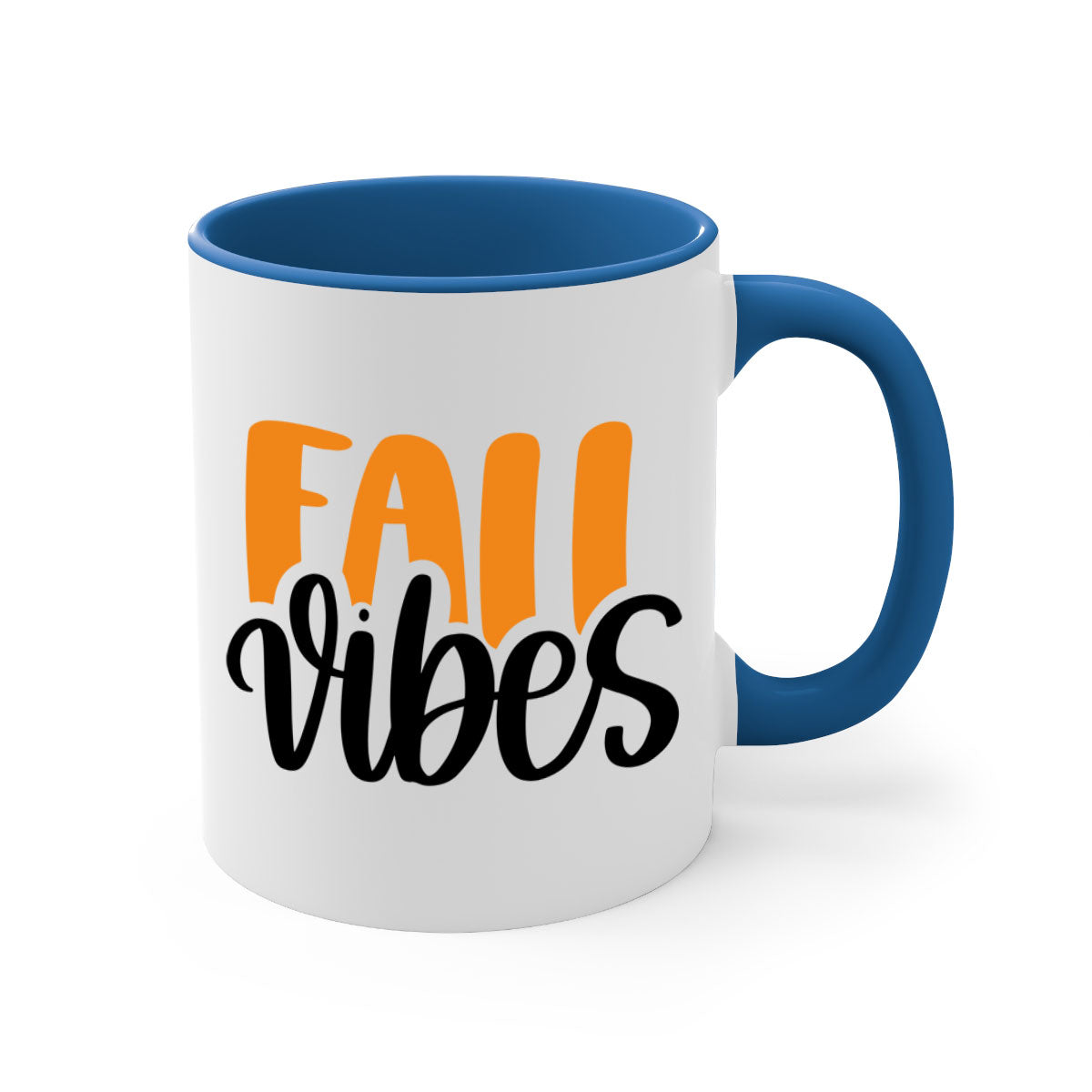 Fall Vibes 487# Mug featuring a two-tone design with a colored handle and glossy finish, available in multiple colors.