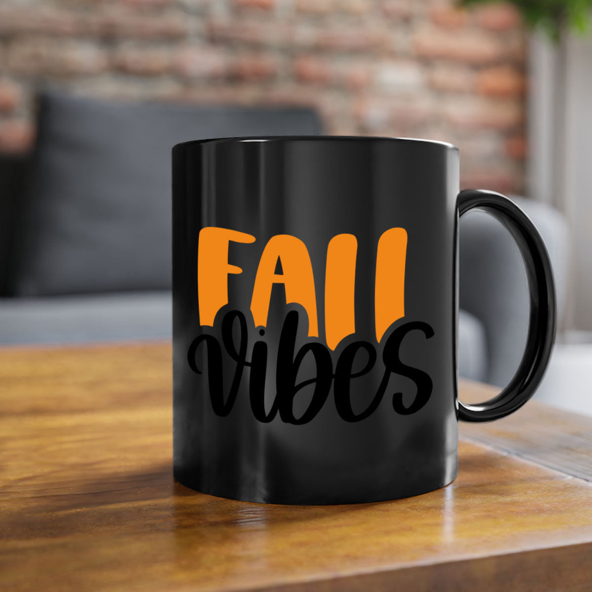 Fall Vibes 487# Mug featuring a two-tone design with a colored handle and glossy finish, available in multiple colors.