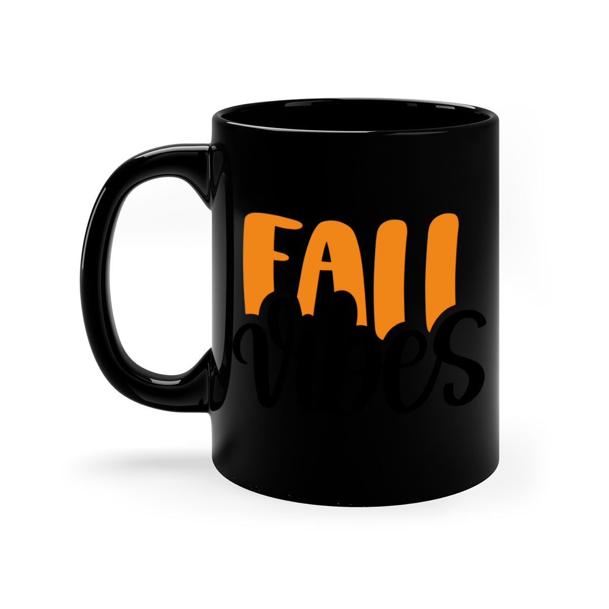 Fall Vibes 487# Mug featuring a two-tone design with a colored handle and glossy finish, available in multiple colors.