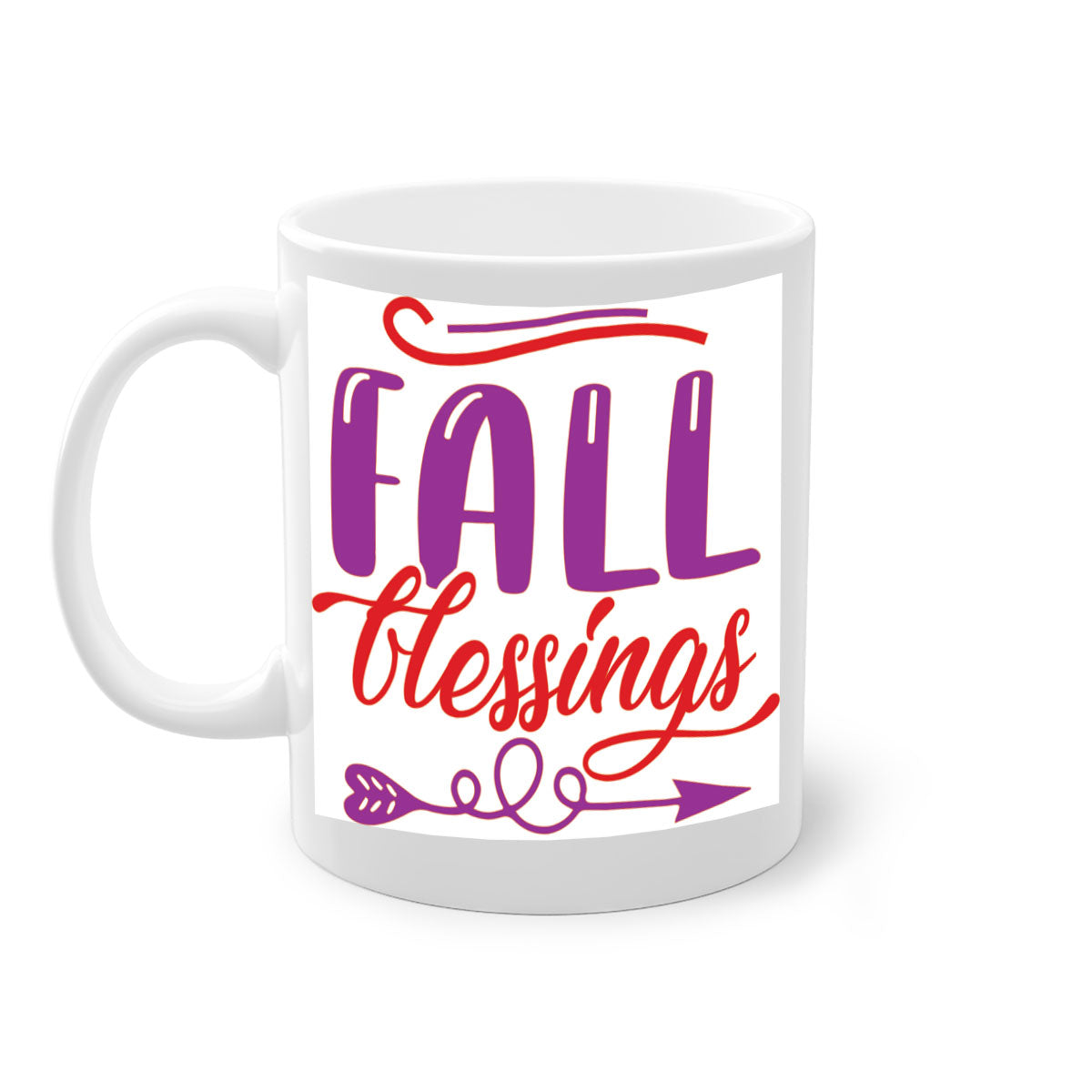 FallBlessingsdesign 146# Mug featuring a glossy finish, colored handle, and interior, available in multiple colors and sizes.
