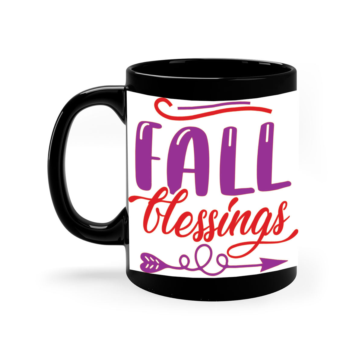 FallBlessingsdesign 146# Mug featuring a glossy finish, colored handle, and interior, available in multiple colors and sizes.