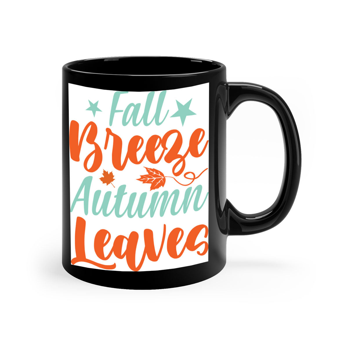 FallBreezeAutumnLeaves 147# Mug with two-tone design, featuring a colored handle and glossy finish, available in multiple colors.