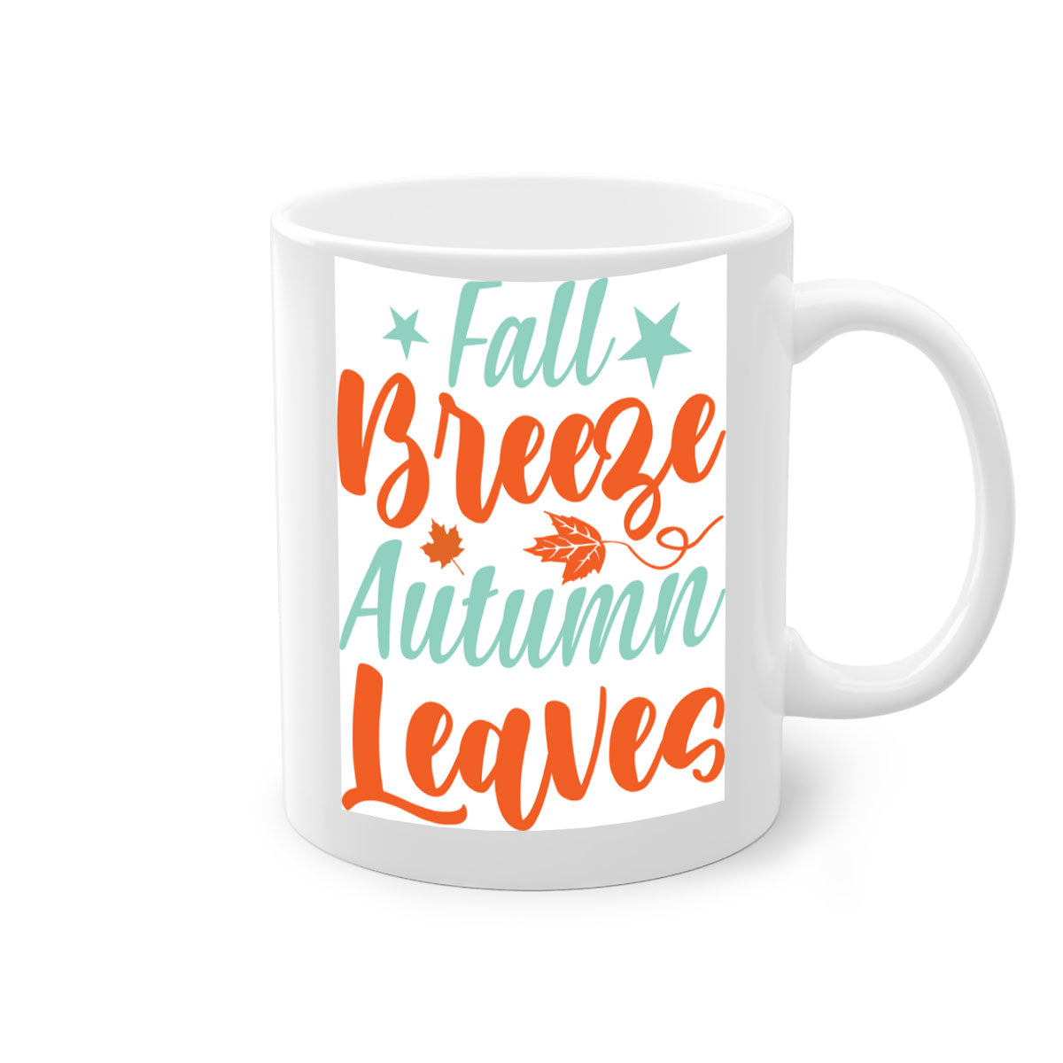 FallBreezeAutumnLeaves 147# Mug with two-tone design, featuring a colored handle and glossy finish, available in multiple colors.