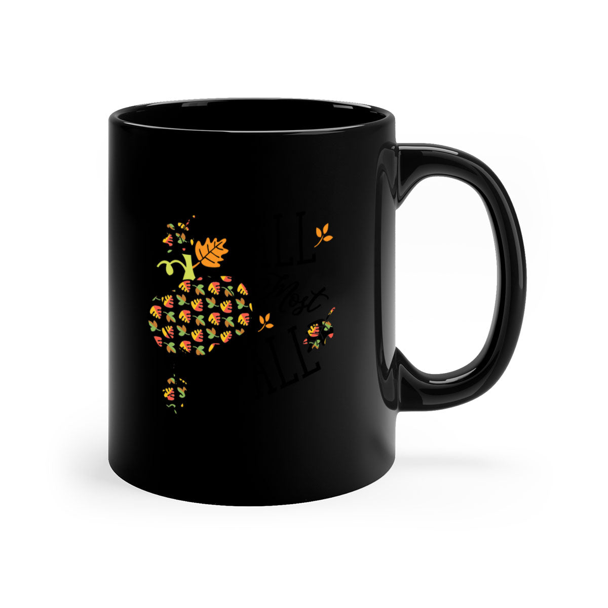 Fallmostofall 160# Mug in five vibrant colors with a glossy finish and easy-grip handle.