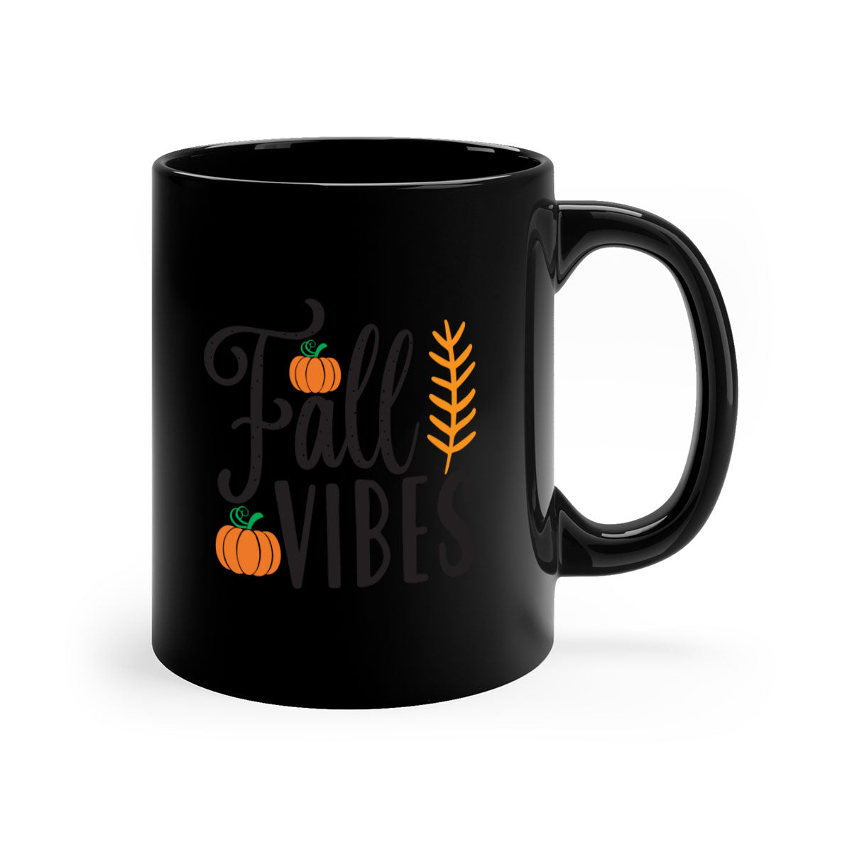 Fallvibes 163# Mug featuring a glossy finish, colored handle, and interior in five vibrant colors, perfect for coffee or tea.
