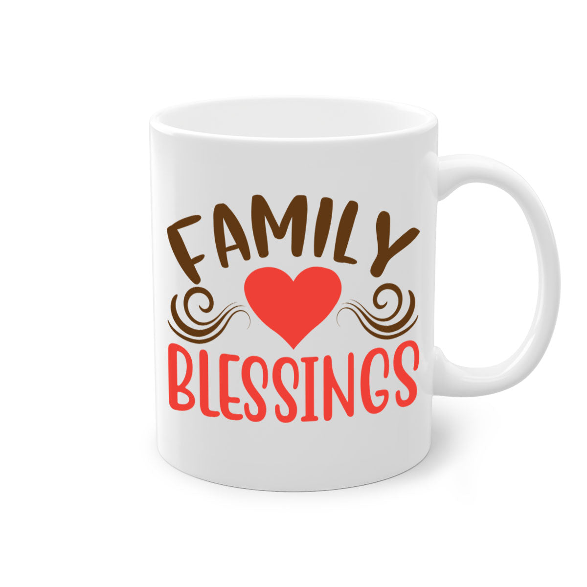 Family Blessings 169# Mug with two-tone design, available in five colors, featuring a glossy finish and easy-grip handle.