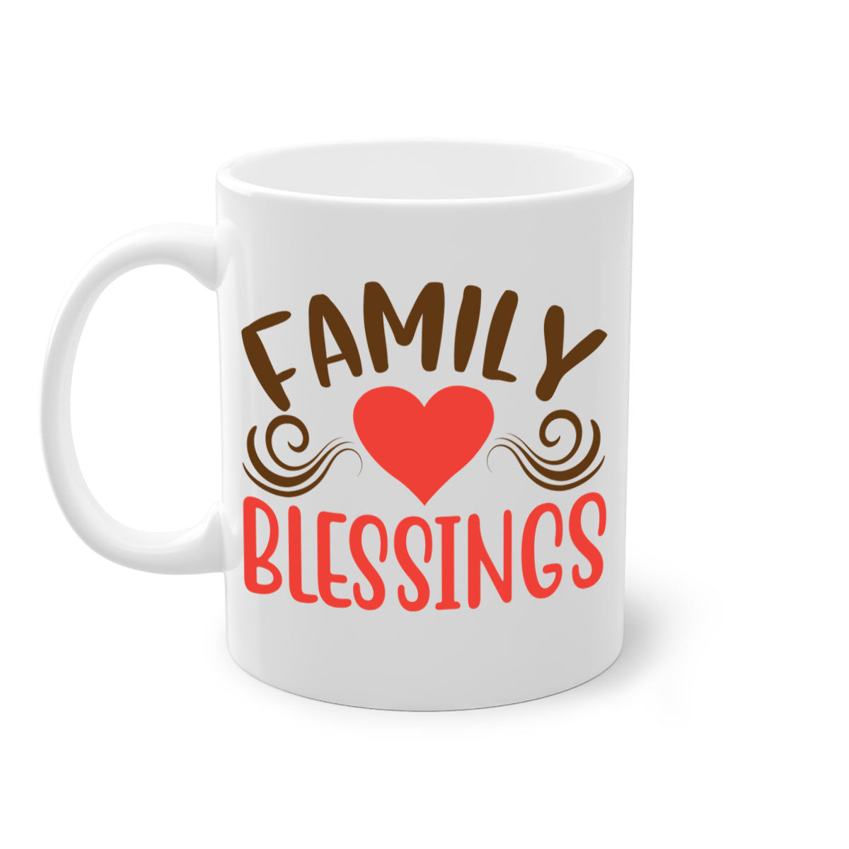 Family Blessings 169# Mug with two-tone design, available in five colors, featuring a glossy finish and easy-grip handle.
