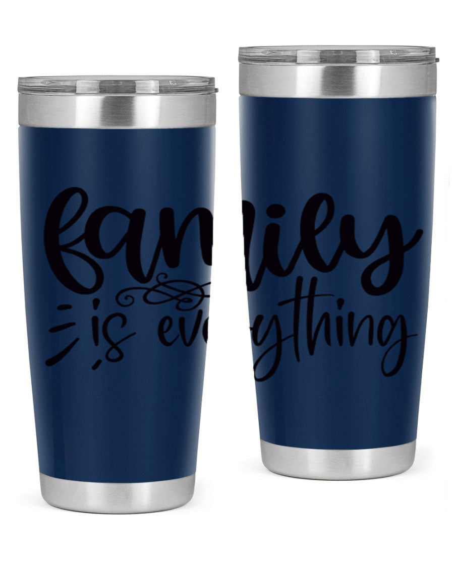 Family is Everything 72# Tumbler in stainless steel with a vibrant design, perfect for hot and cold beverages.