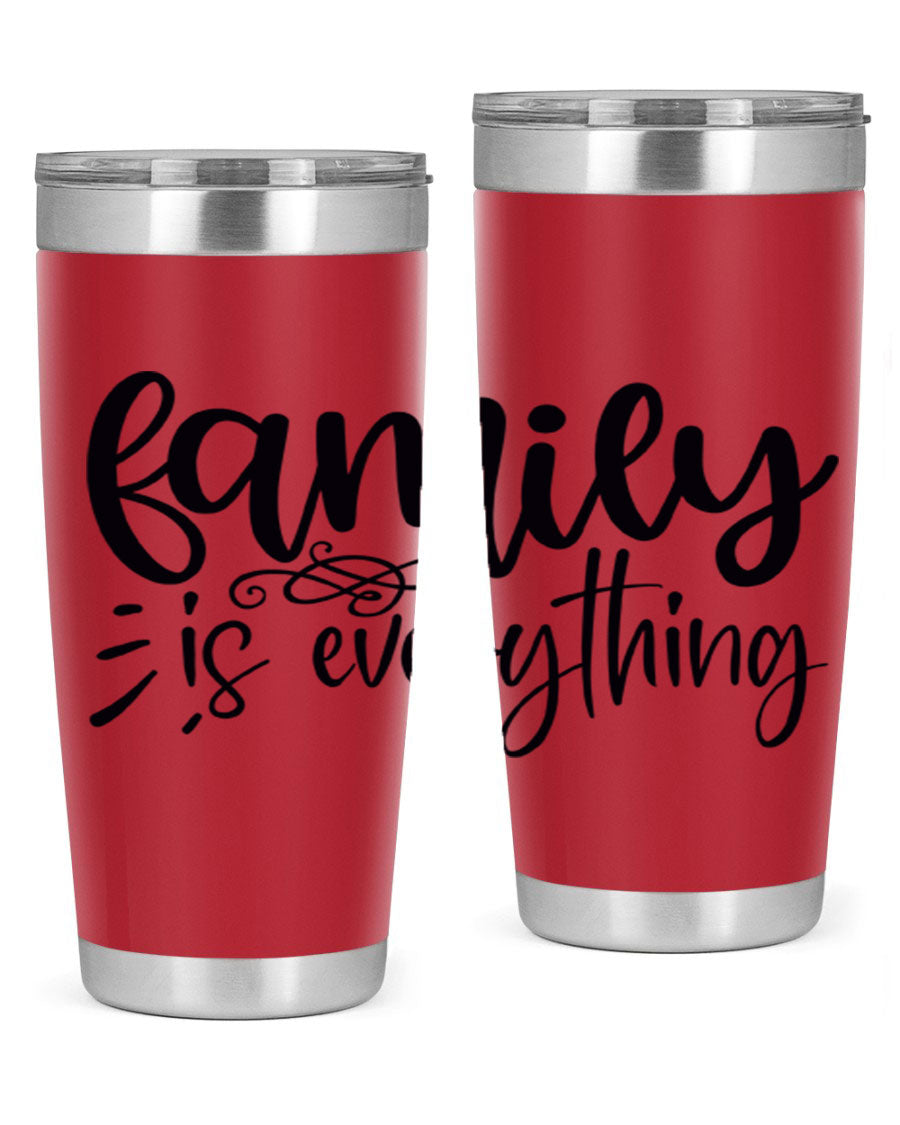 Family is Everything 72# Tumbler in stainless steel with a vibrant design, perfect for hot and cold beverages.