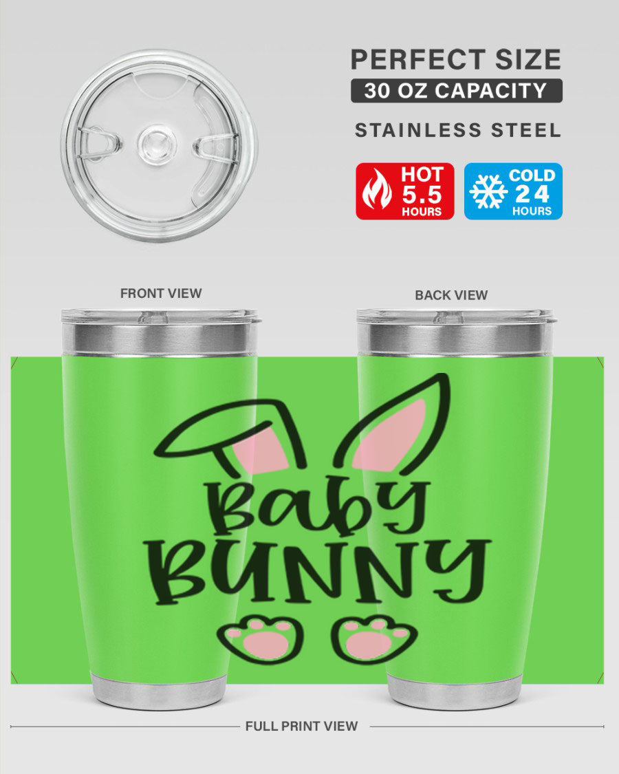 Familybaby bunny 53# Easter Tumbler, 20oz double wall vacuum stainless steel with a cute bunny design, perfect for hot and cold beverages.