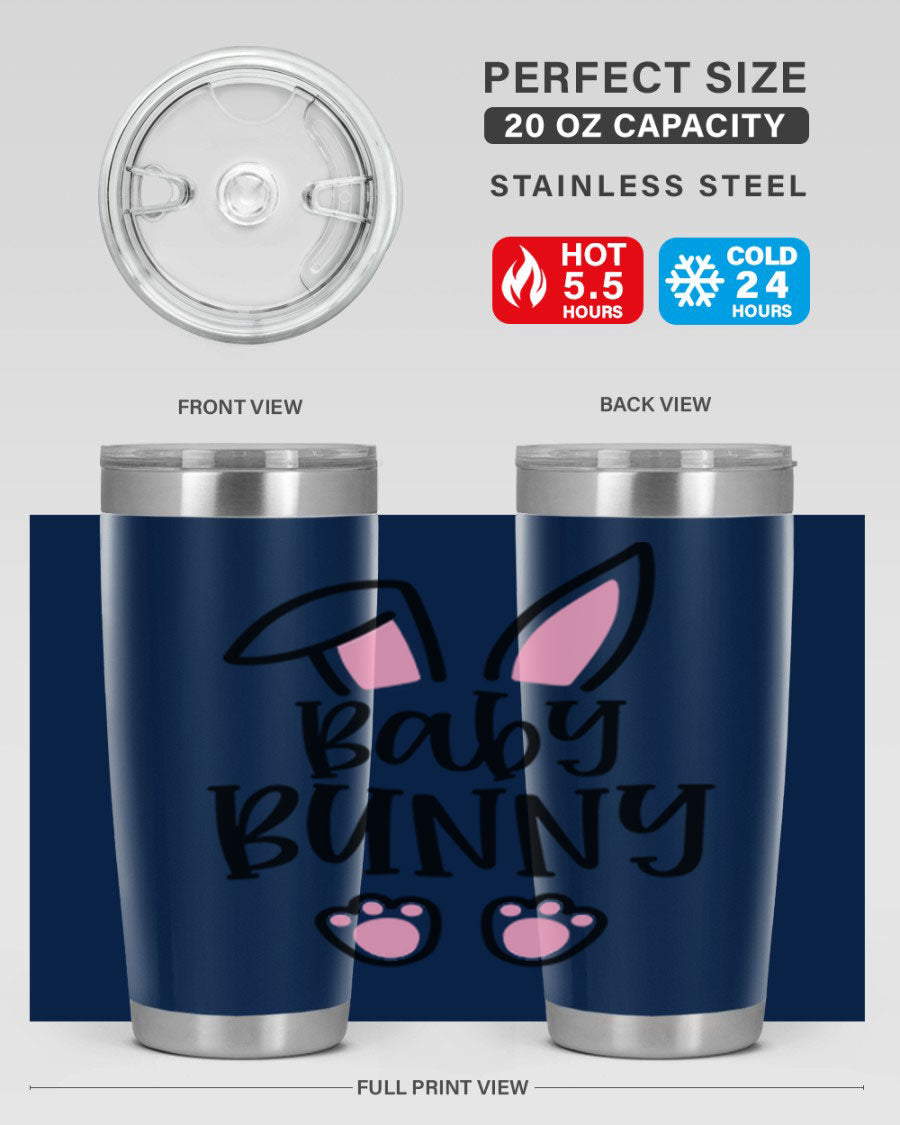 Familybaby bunny 53# Easter Tumbler, 20oz double wall vacuum stainless steel with a cute bunny design, perfect for hot and cold beverages.