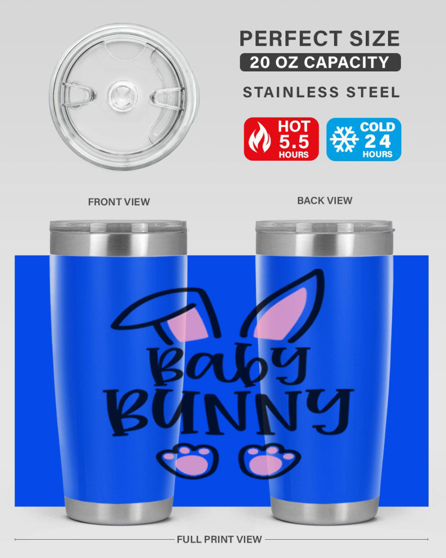 Familybaby bunny 53# Easter Tumbler, 20oz double wall vacuum stainless steel with a cute bunny design, perfect for hot and cold beverages.