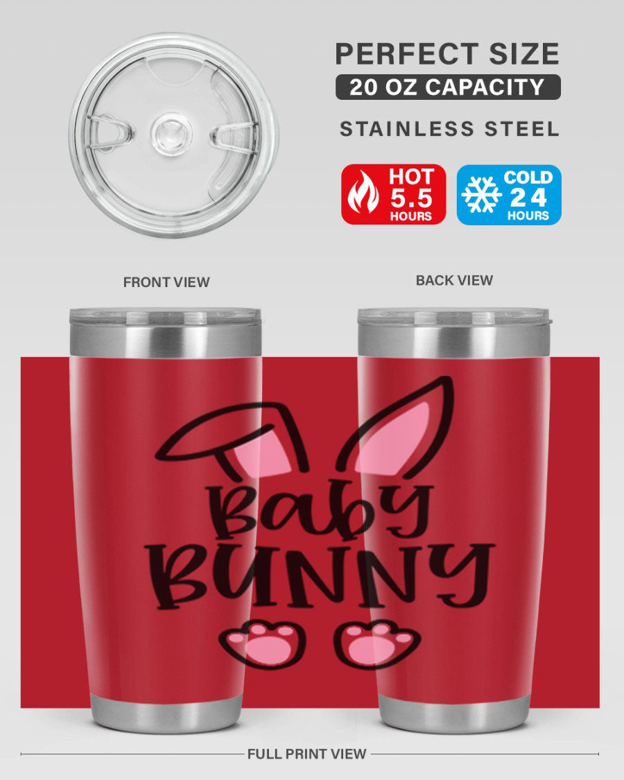 Familybaby bunny 53# Easter Tumbler, 20oz double wall vacuum stainless steel with a cute bunny design, perfect for hot and cold beverages.