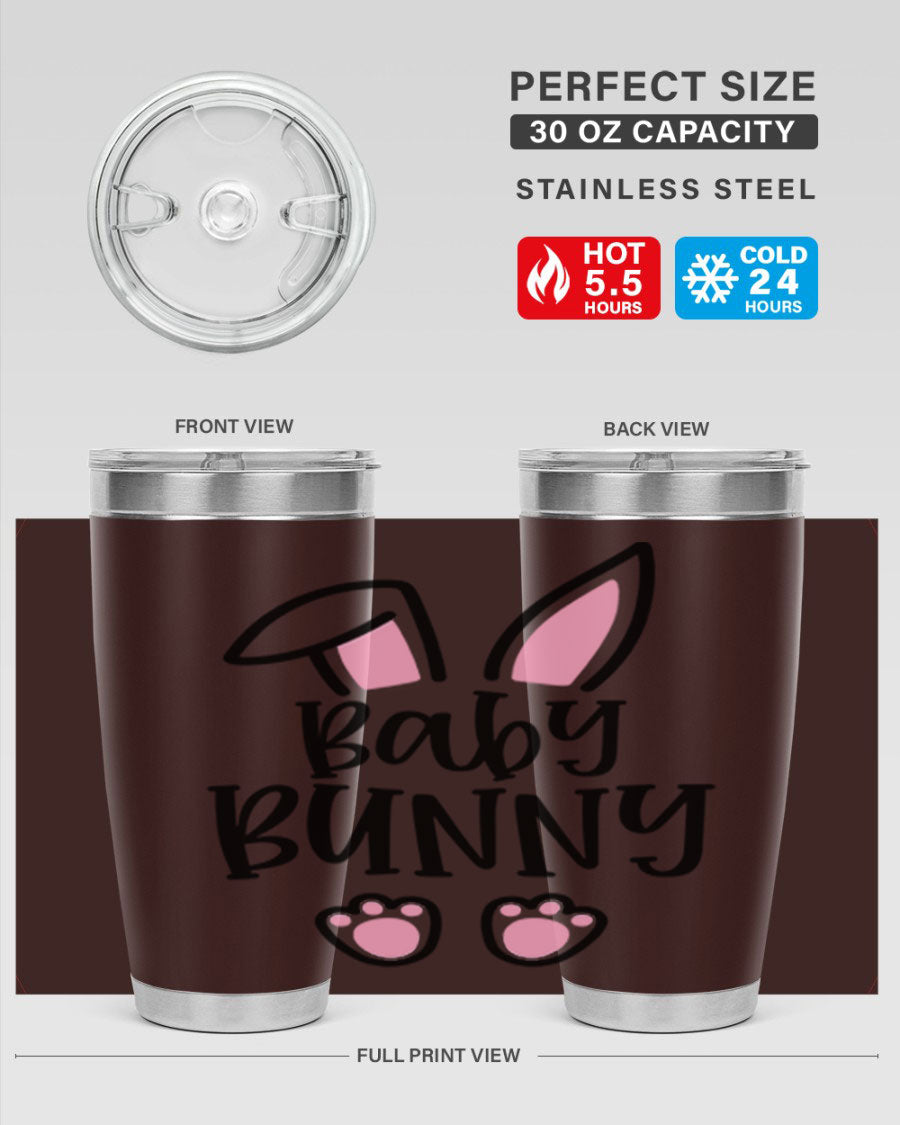 Familybaby bunny 53# Easter Tumbler, 20oz double wall vacuum stainless steel with a cute bunny design, perfect for hot and cold beverages.