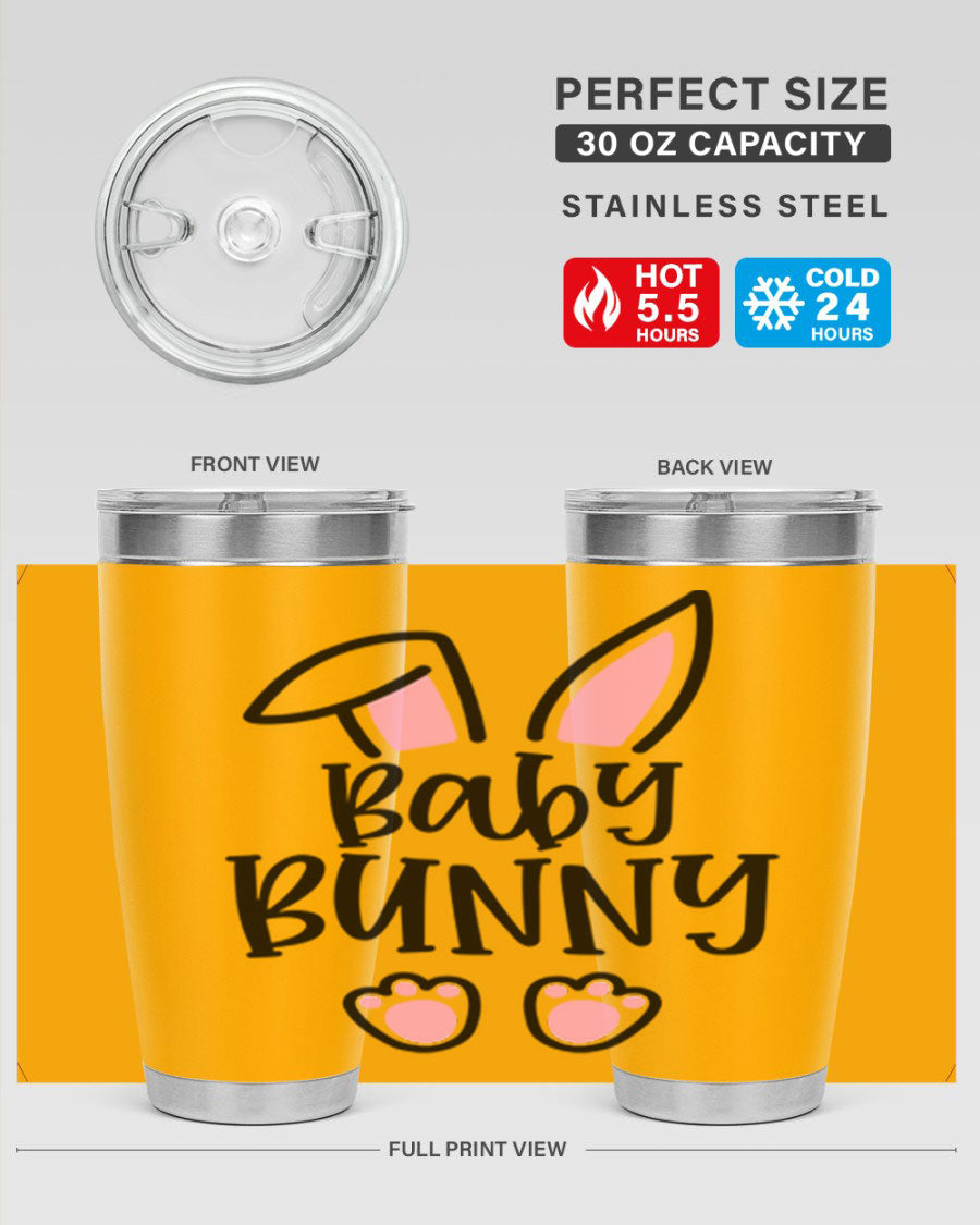 Familybaby bunny 53# Easter Tumbler, 20oz double wall vacuum stainless steel with a cute bunny design, perfect for hot and cold beverages.