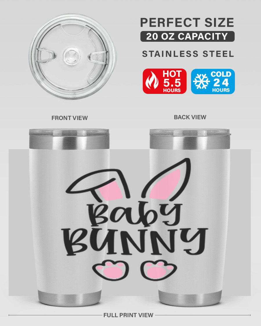 Familybaby bunny 53# Easter Tumbler, 20oz double wall vacuum stainless steel with a cute bunny design, perfect for hot and cold beverages.