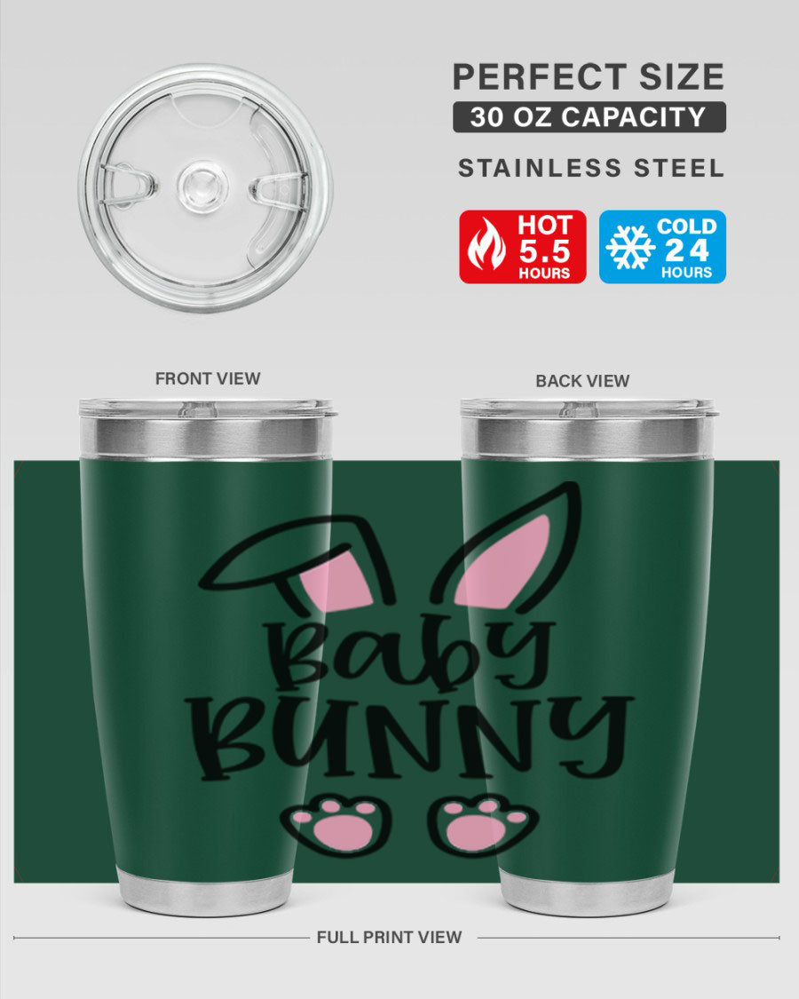 Familybaby bunny 53# Easter Tumbler, 20oz double wall vacuum stainless steel with a cute bunny design, perfect for hot and cold beverages.