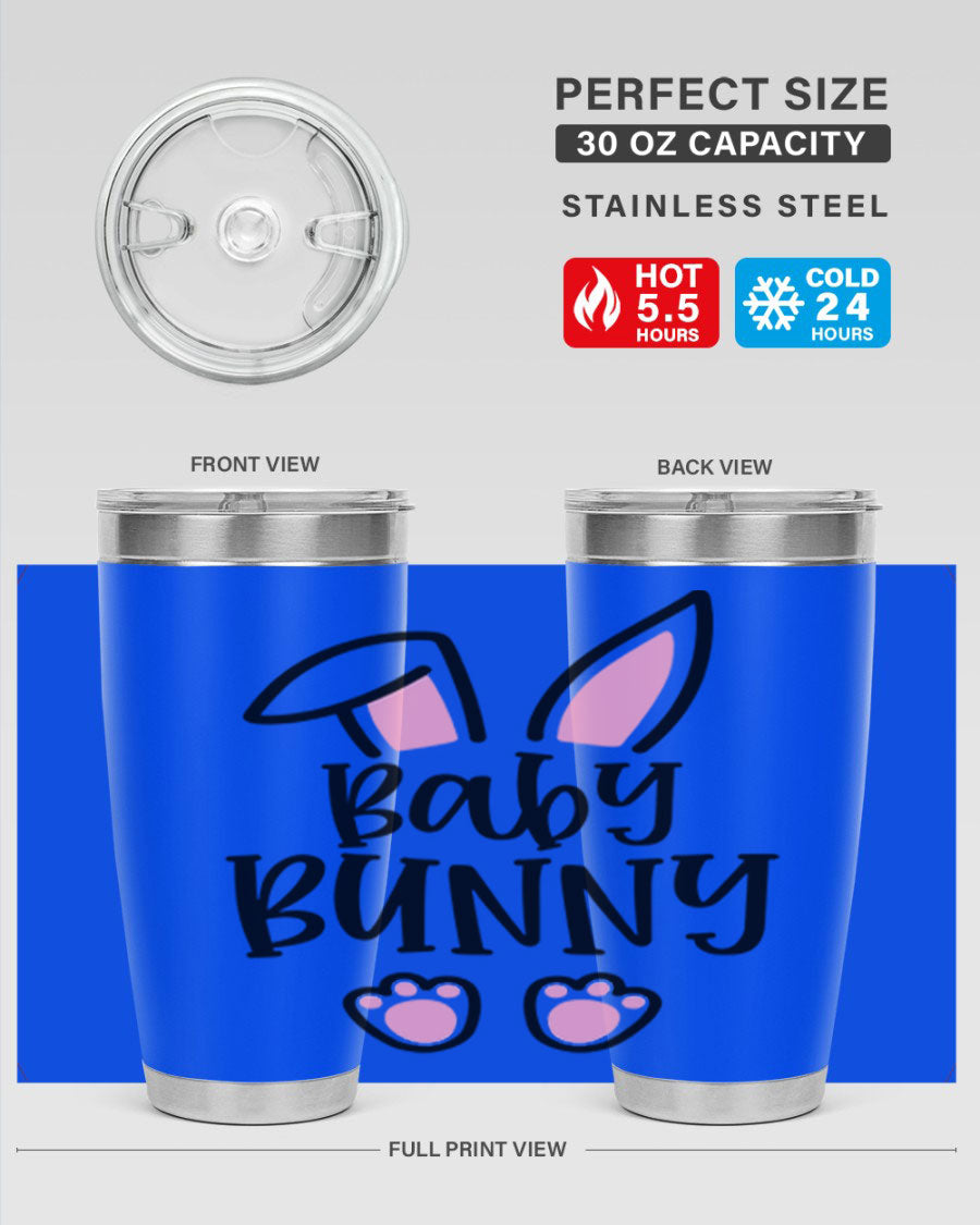Familybaby bunny 53# Easter Tumbler, 20oz double wall vacuum stainless steel with a cute bunny design, perfect for hot and cold beverages.