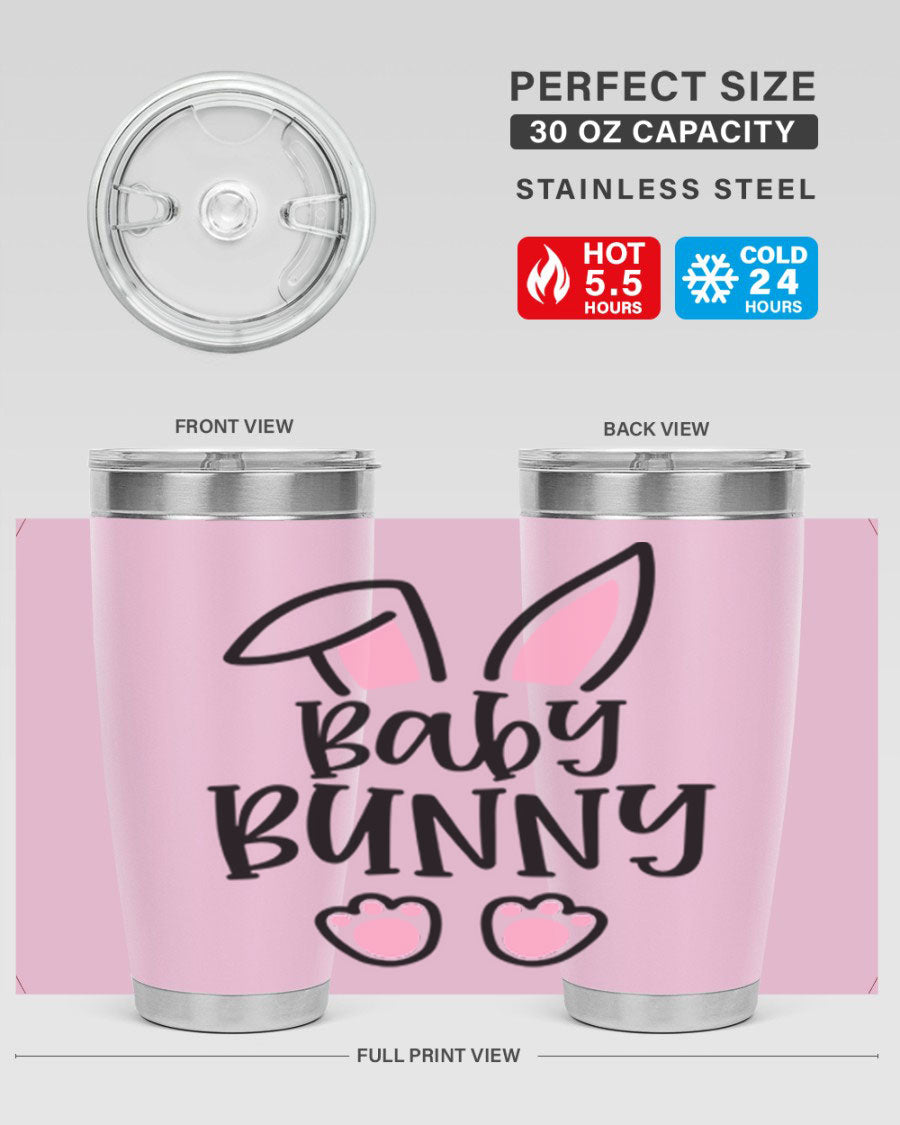 Familybaby bunny 53# Easter Tumbler, 20oz double wall vacuum stainless steel with a cute bunny design, perfect for hot and cold beverages.