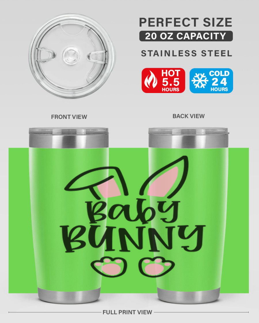 Familybaby bunny 53# Easter Tumbler, 20oz double wall vacuum stainless steel with a cute bunny design, perfect for hot and cold beverages.