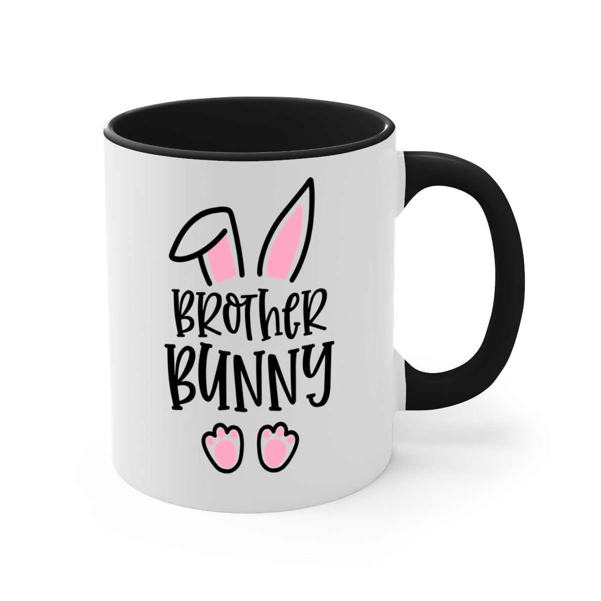 Familybrother bunny 52# Mug featuring a glossy finish, colored handle, and interior, available in five colors.
