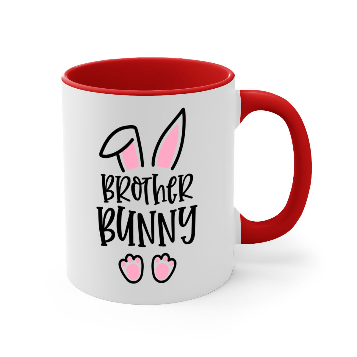 Familybrother bunny 52# Mug featuring a glossy finish, colored handle, and interior, available in five colors.