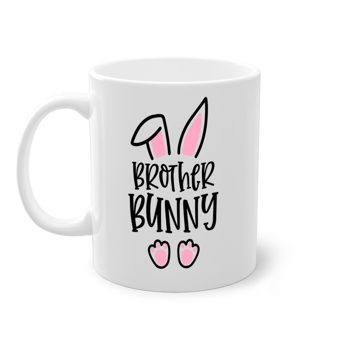 Familybrother bunny 52# Mug featuring a glossy finish, colored handle, and interior, available in five colors.