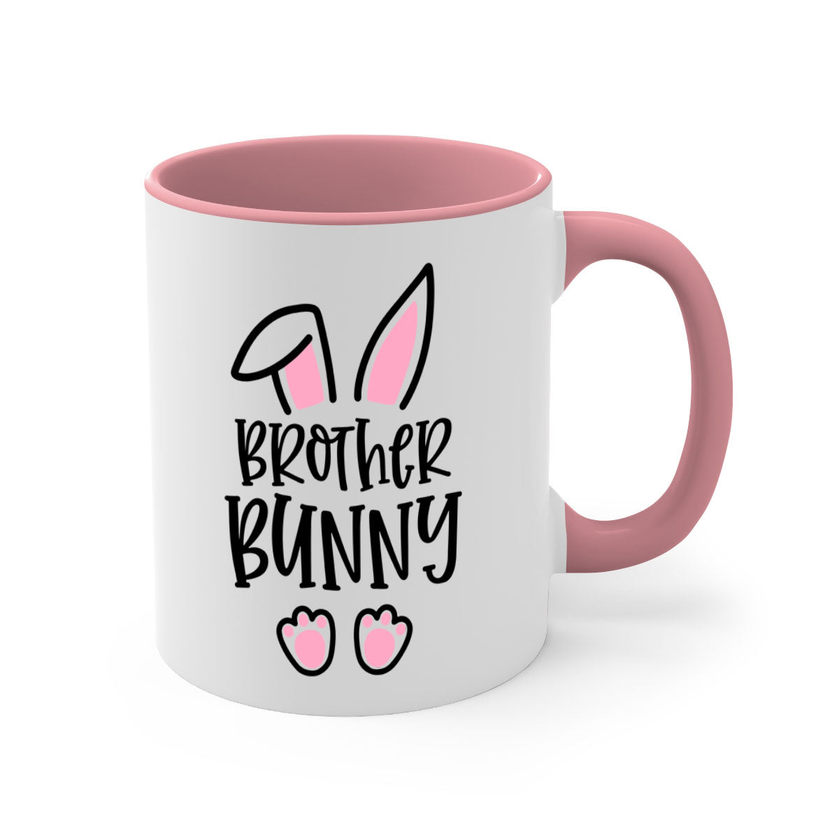 Familybrother bunny 52# Mug featuring a glossy finish, colored handle, and interior, available in five colors.