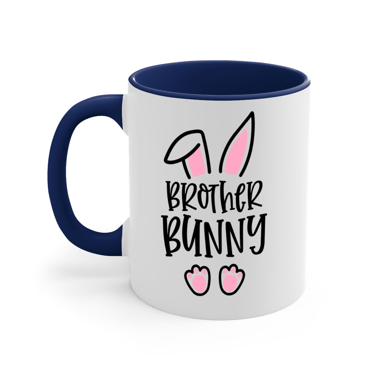 Familybrother bunny 52# Mug featuring a glossy finish, colored handle, and interior, available in five colors.