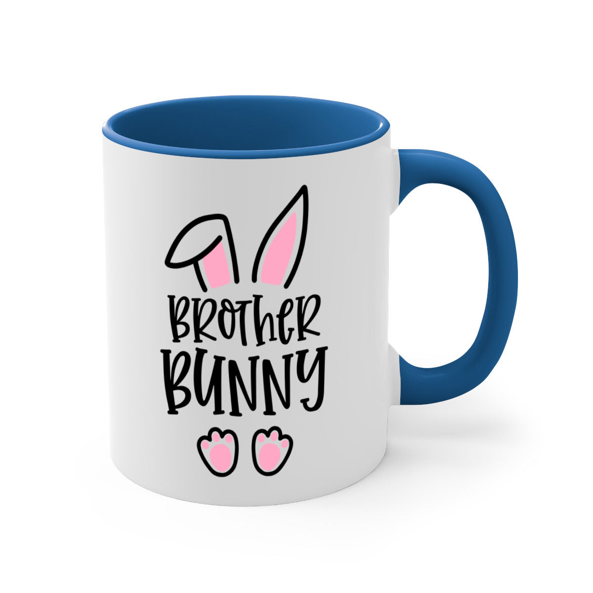 Familybrother bunny 52# Mug featuring a glossy finish, colored handle, and interior, available in five colors.
