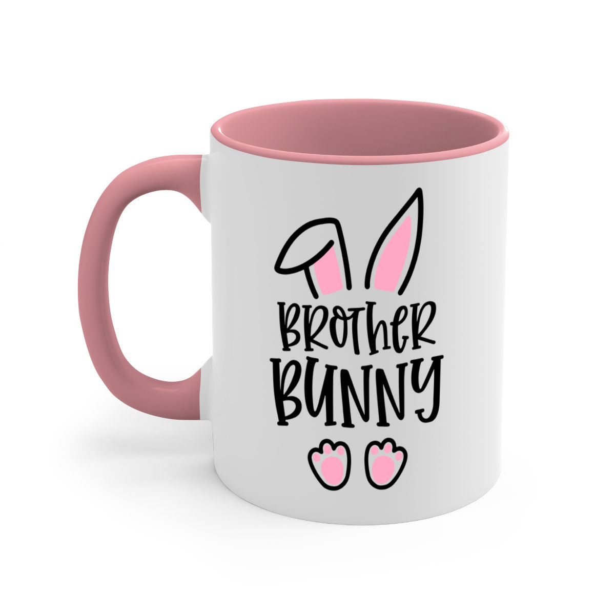 Familybrother bunny 52# Mug featuring a glossy finish, colored handle, and interior, available in five colors.