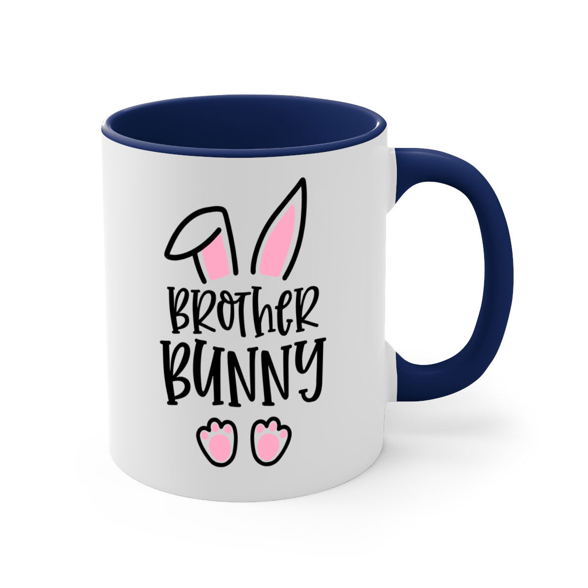 Familybrother bunny 52# Mug featuring a glossy finish, colored handle, and interior, available in five colors.
