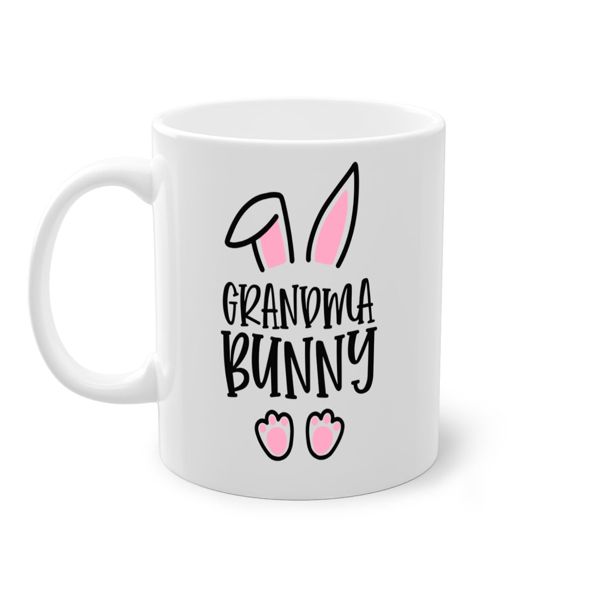 Familygrandma bunny 51# Mug with colorful handle and glossy finish, available in multiple colors and sizes.
