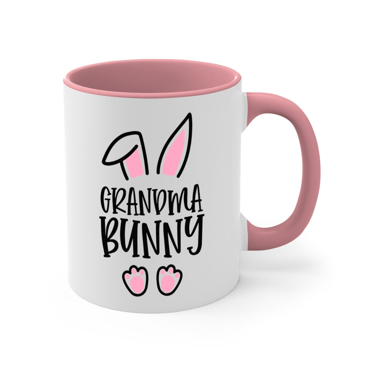 Familygrandma bunny 51# Mug with colorful handle and glossy finish, available in multiple colors and sizes.
