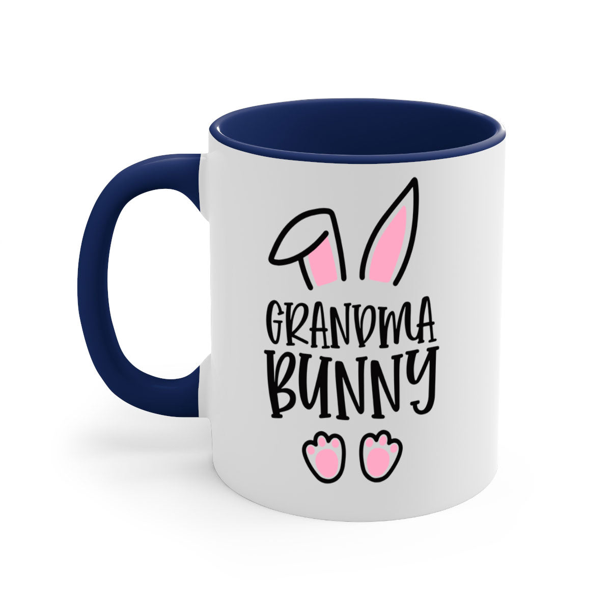 Familygrandma bunny 51# Mug with colorful handle and glossy finish, available in multiple colors and sizes.