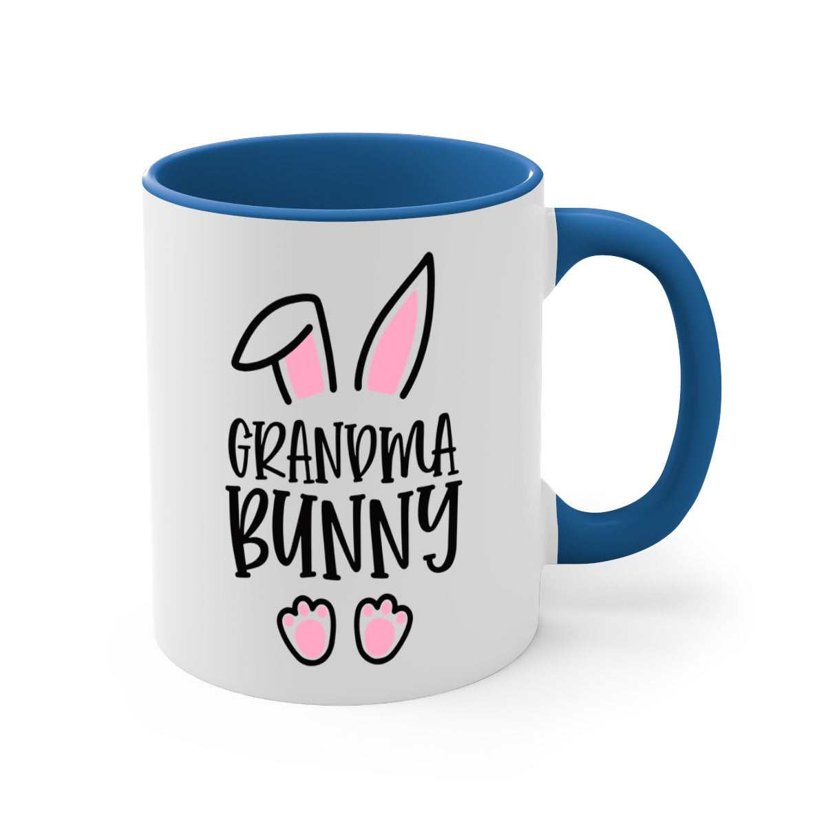 Familygrandma bunny 51# Mug with colorful handle and glossy finish, available in multiple colors and sizes.