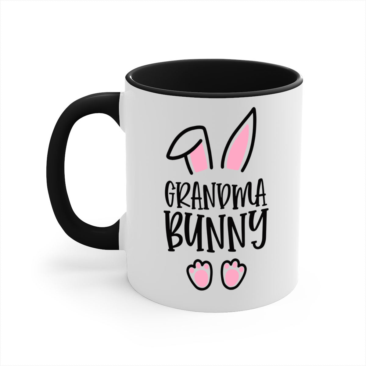 Familygrandma bunny 51# Mug with colorful handle and glossy finish, available in multiple colors and sizes.