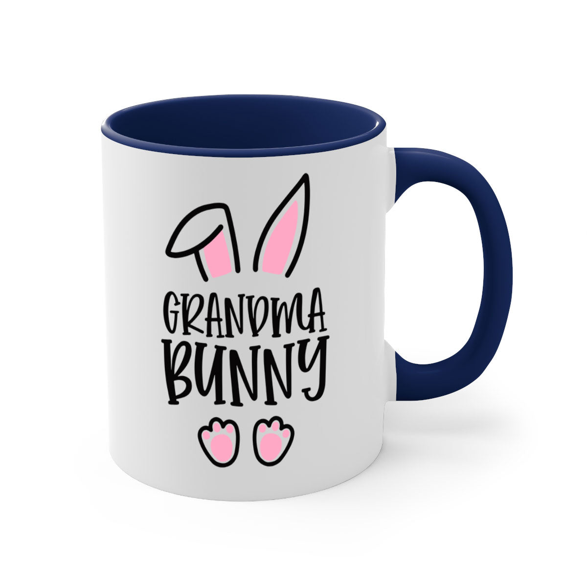 Familygrandma bunny 51# Mug with colorful handle and glossy finish, available in multiple colors and sizes.