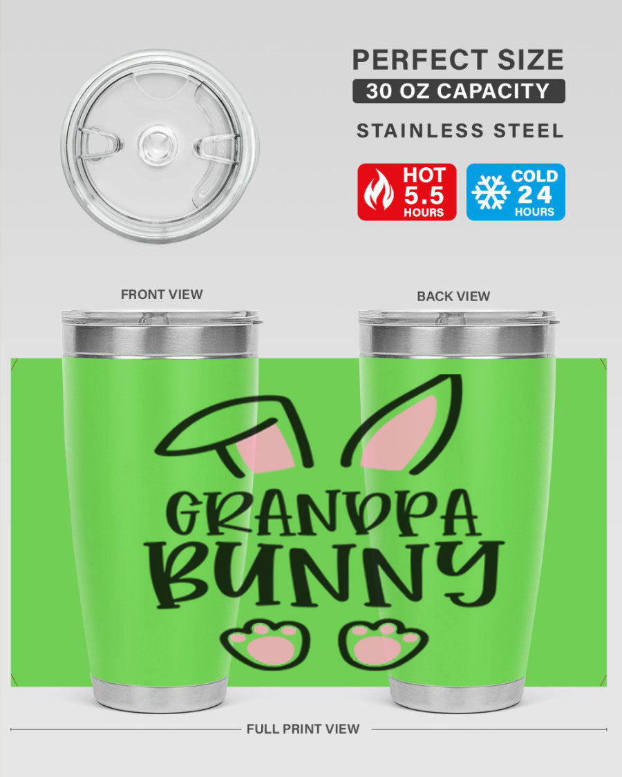 Familygrandpa Bunny 50# Easter Tumbler featuring a charming bunny design, made from double wall vacuum stainless steel.