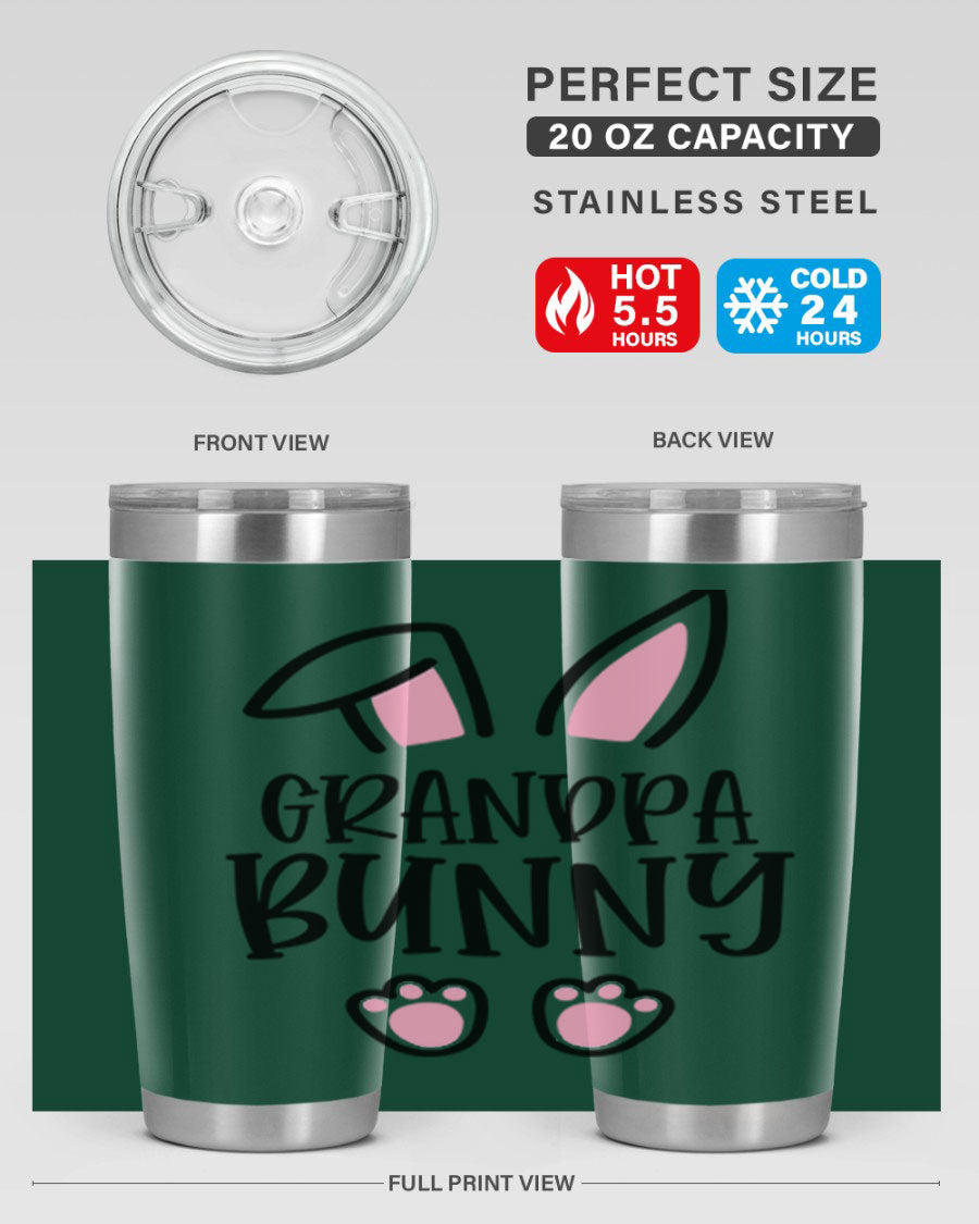 Familygrandpa Bunny 50# Easter Tumbler featuring a charming bunny design, made from double wall vacuum stainless steel.