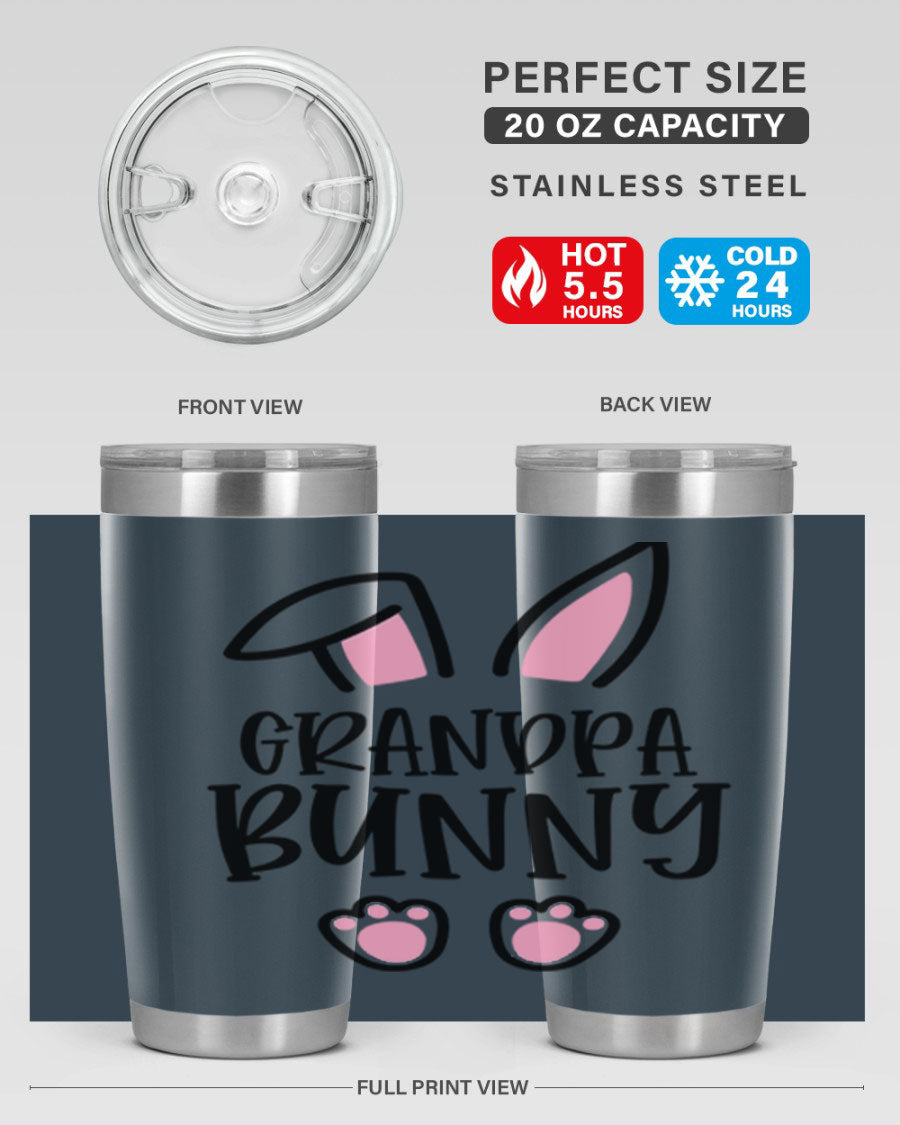 Familygrandpa Bunny 50# Easter Tumbler featuring a charming bunny design, made from double wall vacuum stainless steel.