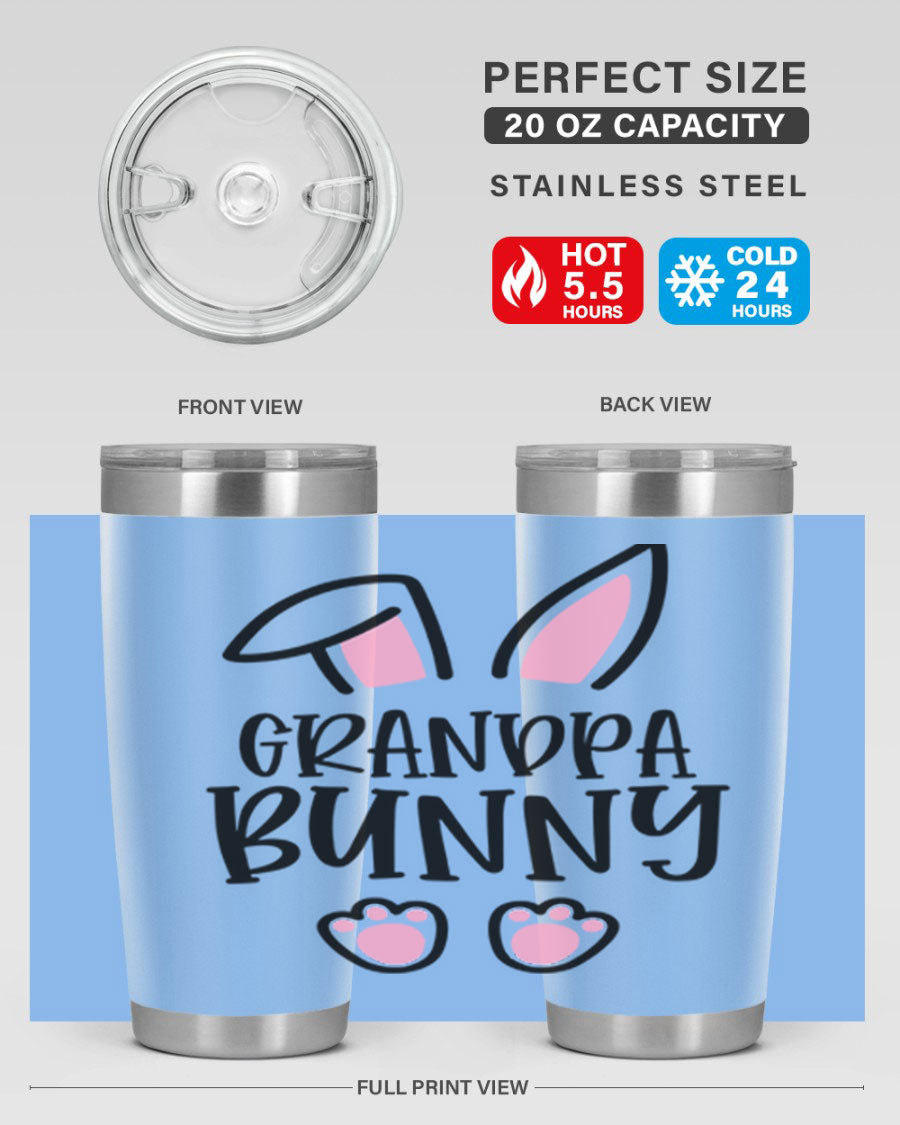 Familygrandpa Bunny 50# Easter Tumbler featuring a charming bunny design, made from double wall vacuum stainless steel.