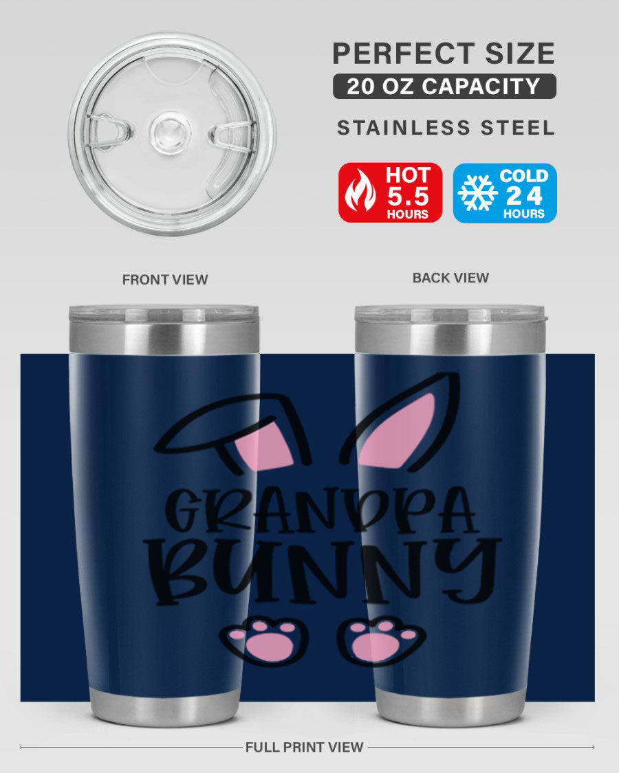 Familygrandpa Bunny 50# Easter Tumbler featuring a charming bunny design, made from double wall vacuum stainless steel.