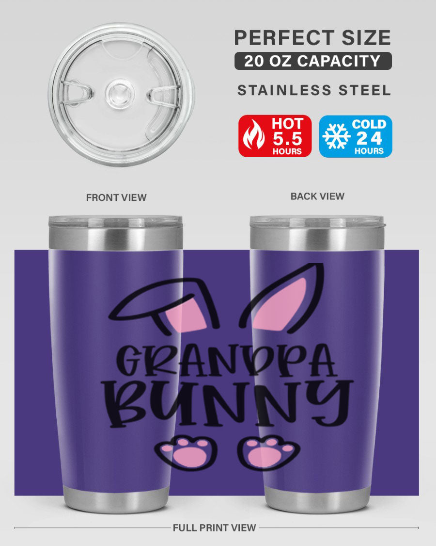 Familygrandpa Bunny 50# Easter Tumbler featuring a charming bunny design, made from double wall vacuum stainless steel.