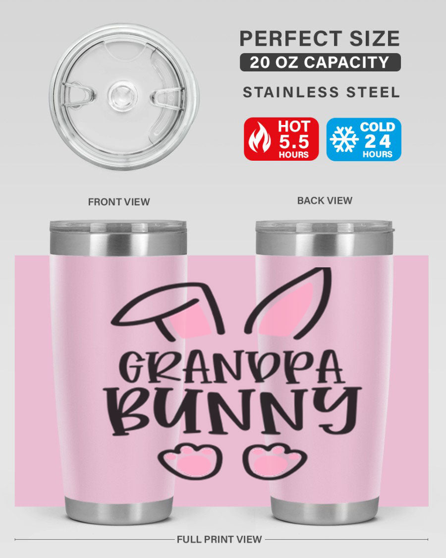 Familygrandpa Bunny 50# Easter Tumbler featuring a charming bunny design, made from double wall vacuum stainless steel.