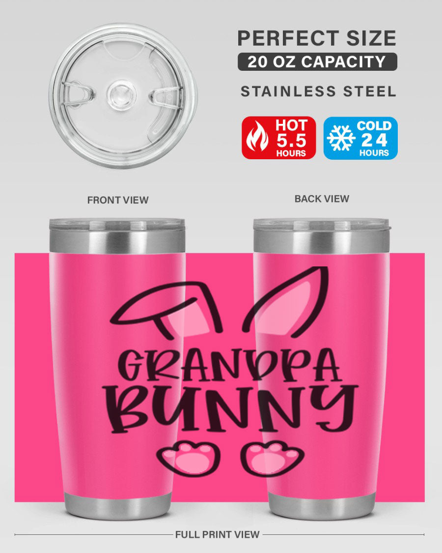 Familygrandpa Bunny 50# Easter Tumbler featuring a charming bunny design, made from double wall vacuum stainless steel.